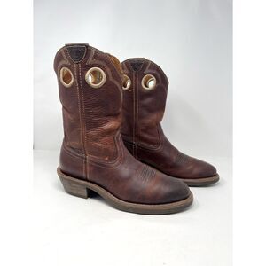 Ariat Men's Heritage Roughstock Buckaroo Western Boots, Brown Oiled Leather 9.5